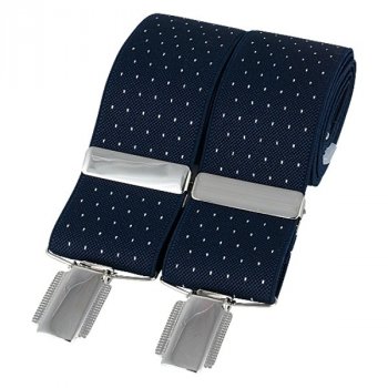 Šle David Aster 35 mm PUNTÍKY, tmavě modré - Aby gatě nepadaly! Kšandy David Aster s možností gravírování.