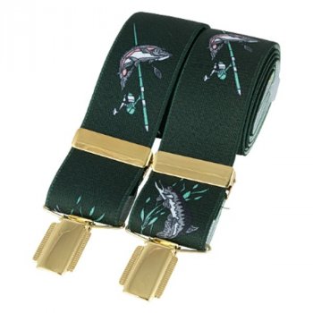 Traky David Aster 35 mm RYBA zelené (Z) - Aby gatě nepadaly! Kšandy David Aster s možnosťou gravírovania.