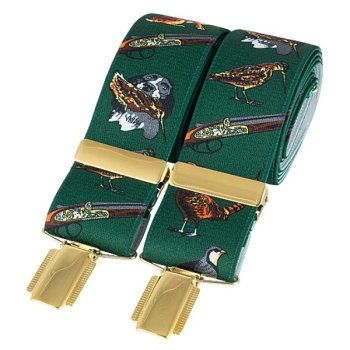 Šle David Aster 35mm LOVECKÝ PES zelené (Z) - Aby gatě nepadaly! Kšandy David Aster s možností gravírování.