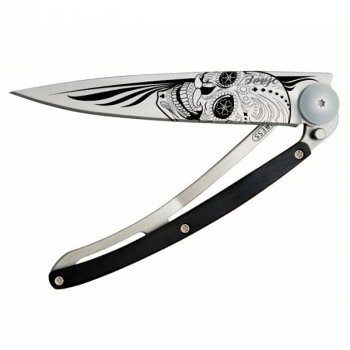Nôž deejo Tatto, Latino Skull, granadila, 37g, 1CB021 - Nôž DEEJO - takmer umelecké dielo. Ultraľahký skladací nožík s prepracovaným dizajnom a možnosťou gravírovania.