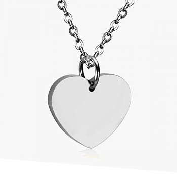 Náhrdelník SRDCE 13x15, chirurgická ocel - Jemné a decentné srdiečko z chirurgickej ocele. Gravírujeme podľa vášho zadania. Skladom, expedícia do 24h.