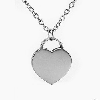 Náhrdelník SRDCE 16x19, chirurgická oceľ - Jemné a decentné srdiečko z chirurgickej ocele. Gravírujeme podľa vášho zadania. Skladom, expedícia do 24h.