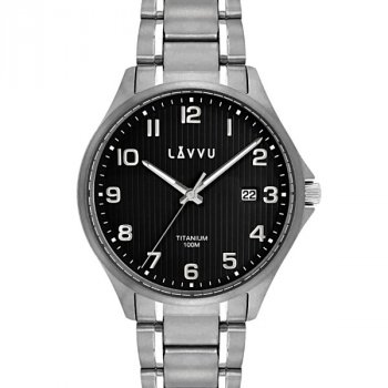 Hodinky LAVVU Titanum Lillehammer Black, pánske - Špičkové pánske náramkové hodinky. Gravírujeme podľa vášho zadania! Presne, rýchlo, kvalitne. Tovar skladom, expedícia do 24h.