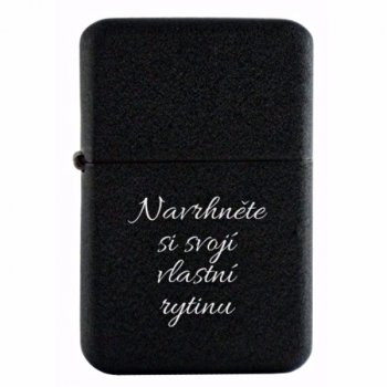 Zapalovač REMO černý - s rytím