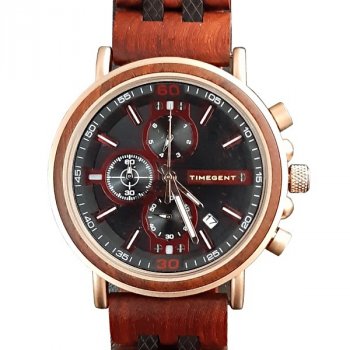 Hodinky TIMEGENT Elysium, dřevěné, pánské - Náramkové hodinky s luxusným dreveným remienkom a možnosťou gravírovaného venovania. Skvelý darček! Skladom, expedícia do 24h.