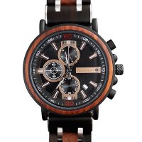 Hodinky TIMEGENT Elysium Dark, drevené, pánske - Náramkové hodinky s luxusným dreveným remienkom a možnosťou gravírovaného venovania. Skvelý darček! Skladom, expedícia do 24h.