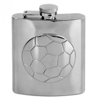 Placatka David Aster FOTBAL - Kapesní lahev (butylka) 180 ml s 3D reliefem. Gravírujeme rychle a přesně, expedice do 24h.