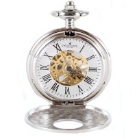 Vreckové otváracie hodinky Mechanic, David Aster, strieborné - Vreckové hodinky z čias, kedy sa ešte neponáhľalo. Skladom, expedícia do 24h.