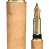 Plniace pero Wood Factory Camphor Gold - Luxusné ručne vyrábané drevené pero s gravírovanými iniciálami majiteľa. Skladom, expedícia 1-2 dni.