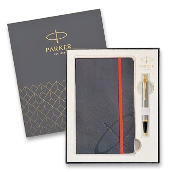Sada kuličková tužka PARKER IM Brushed Metal GT + zápisník A5 - Parker IM - elegantní, vysoce profesionální, spolehlivý. S možností osobního věnování! Skladem, expedice do 24 hodin!