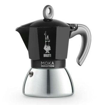 Moka kanvica 280ml/6 šálok BIALETTI Induction čierna - Skvelá moka káva z originálnej kanvičky Bialetti. Možnosť individuálneho popisu. Skladom, expedícia do 24h (s rytinou 48h).