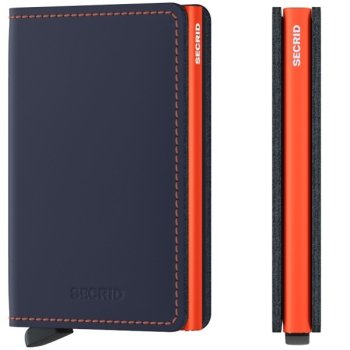 Peněženka SECRID Slimwallet Matte Nightblue & Orange - Inovativní peněženka nejmodernějšího střihu s možností personifikace laserovým gravírováním. Zboží skladem, včetně rytí expedujeme do 48h.   
