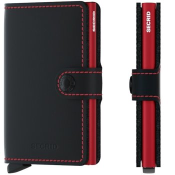 Peňaženka SECRID Miniwallet  Matte Black & Red - Inovatívna peňaženka najmodernejšieho strihu s možnosťou personifikácie laserovým gravírovaním. Tovar na sklade, vrátane rytia expedujeme do 48h.