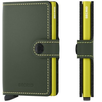 Peňaženka SECRID Miniwallet Matte Green & Lime - Inovatívna peňaženka najmodernejšieho strihu s možnosťou personifikácie laserovým gravírovaním. Tovar na sklade, vrátane rytia expedujeme do 48h.