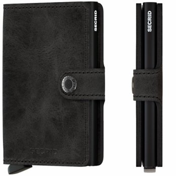 Peňaženka SECRID Miniwallet Vintage Black - Inovatívna peňaženka najmodernejšieho strihu s možnosťou personifikácie laserovým gravírovaním. Tovar na sklade, vrátane rytia expedujeme do 48h.