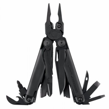 Multitool SURGE BLACK, černý, LEATHERMAN - s gravírováním