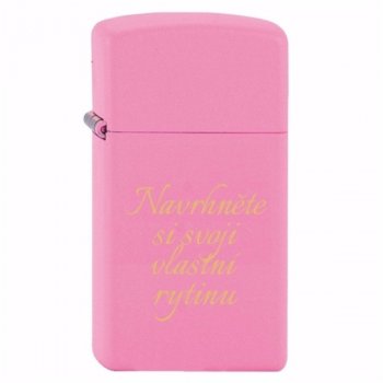 Zippo 1638 SLIM Pink Matte - s gravírováním