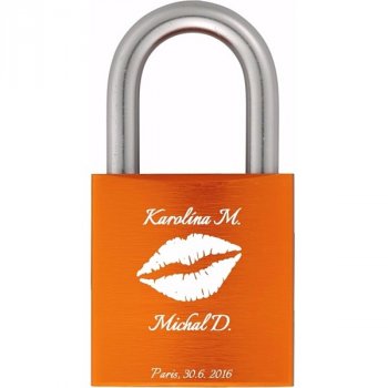 Zámek z lásky 40 Al oranžový - s gravírováním