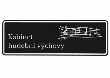 štítek na dveře Al obdélník černý - s laserovým gravírováním