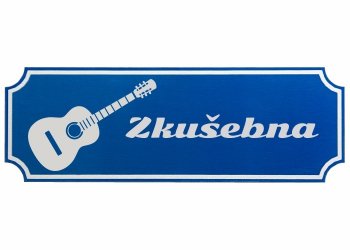 štítek na dveře Al obdélník bez rohů modrý - s laserovým gravírováním