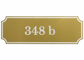 štítek na dveře Al obdélník bez rohů žlutý - s laserovým gravírováním