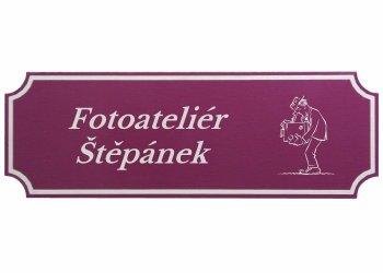 štítek na dveře Al obdélník bez rohů fialový - s laserovým gravírováním