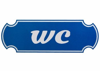 štítek na dveře Al obdélník oblý bez rohů modrý - s laserovým gravírováním