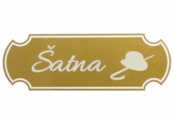 štítek na dveře Al obdélník oblý bez rohů žlutý - s laserovým gravírováním