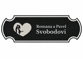 štítek na dveře Al obdélník oblý bez rohů černý - s laserovým gravírováním