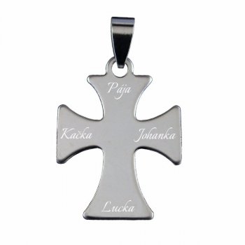 přívěšek kříž - s gravírováním