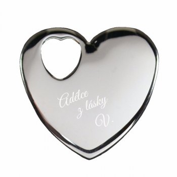 přívěšek srdce, chirurgická ocel - s gravírováním