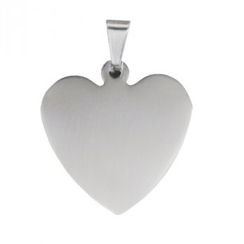Přívěsek SRDCE velké chirurgická ocel, bez řetízku - S gravírováním