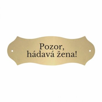 Štítek na dveře RIGA 120x40 k přišroubování, mosaz - s gravírováním