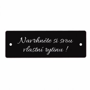 Vizitka na dveře PRAHA černá 95x32, k přišroubování - s gravírováním