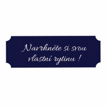 Štítek na dveře RABAT modrý 95x32, k nalepení - s gravírováním