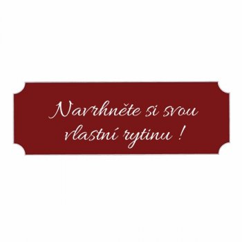 Jmenovka na dveře RABAT červená 95x32, k nalepení - s gravírováním
