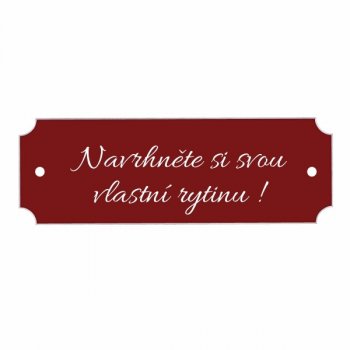 Štítek na dveře RABAT červený 95x32, k přišroubování - s gravírováním