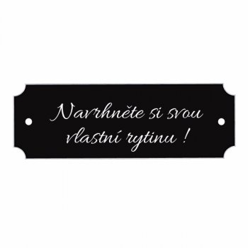 Jmenovka na dveře RABAT černý 95x32, k přišroubování - s gravírováním