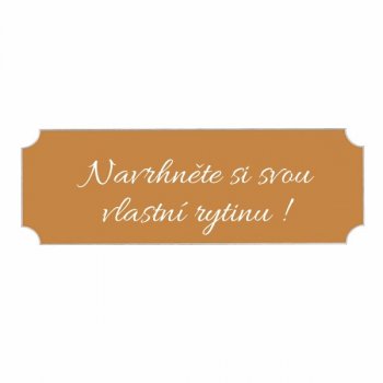 Štítek na dveře RABAT zlatý 95x32, k nalepení - s gravírováním