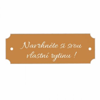 Štítek na dveře RABAT zlatý 95x32, k přišroubování - s gravírováním