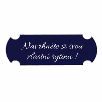 Štítek ke zvonku BRUSEL modrý 95x32, k nalepení - s gravírováním