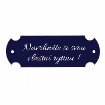 Vizitka na dveře BRUSEL modrý 95x32, k přišroubování - s gravírováním