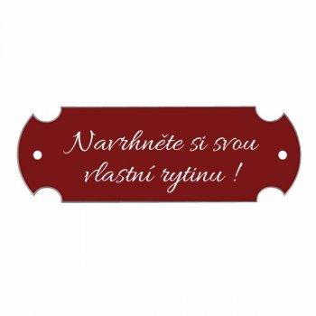 Štítek na schránku BRUSEL červený 95x32, k přišroubování - s gravírováním