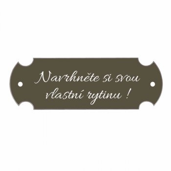Štítek BRUSEL bronz 95x32, k přišroubování - s gravírováním