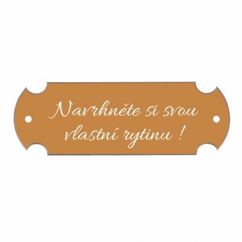 Vizitka na dveře BRUSEL zlatá 95x32, k přišroubování - s gravírováním