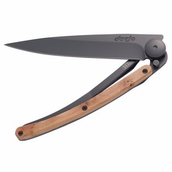 Nůž deejo 1GB002 Black, juniper wood, 37g - s věnováním