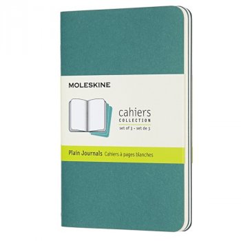 Sešity MOLESKINE Cahiers 3ks čisté S tyrkysové - Ikona mezi zápisníky? MOLESKINE. Sada tří notesů jako spolehlivý pomocník i dokonalý doplněk image. Kapsa na výstřižky, poznámky, vizitky. Skladem, expedice ihned!